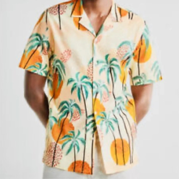 Zara men’s palm tree sunset shirt - Picture 2 of 4